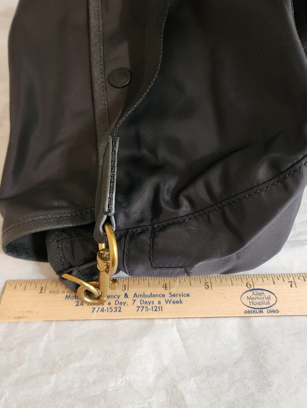 Tory Burch Black Scout Nylon Crossbody Bag w/ Adjustable Strap - Picture 9 of 12